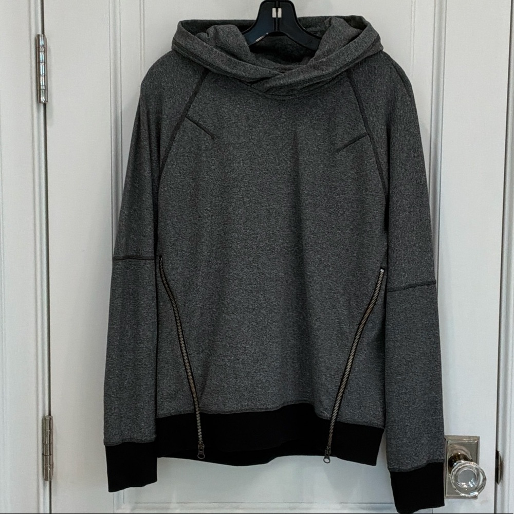 Women LuLu Gray Hooded Pullover Sweater